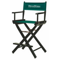 DC24B- 24" high, black finish wood frame director chair with foot rest and canvas set